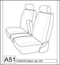 2007-2009 TOYOTA TUNDRA 40/20/40, FITTED SEAT COVERS NO SIDE AIRBAGS, WITH 