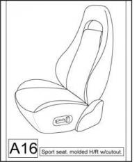 1994-1997, CHEVY S10 XCAB BUCKETS, LATCH AND RECLINER CUTOUT, HOLE IN SEAT 